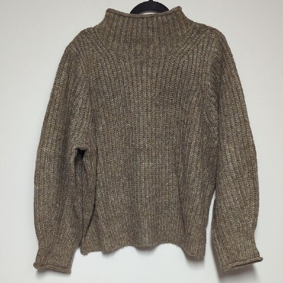 Madewell Sweaters - Madewell Cozy Brown Turtleneck Sweater with Chunky Knit and Relaxed Fit